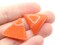 4 23mm Red Triangle Vintage Lucite Plastic Flatback Cabochons